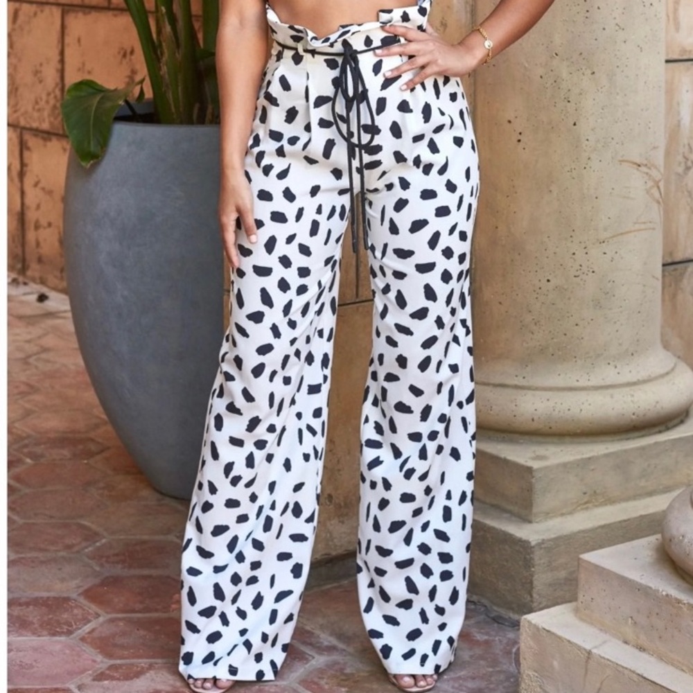 Oh Polly Dalmatian wide leg trousers.
